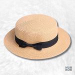 Canotier homme en paille beige élégant et léger