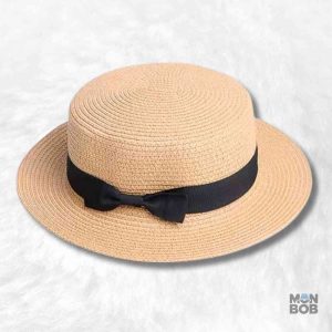 Canotier homme en paille beige élégant et léger