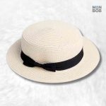Canotier homme en paille crème élégant et stylé