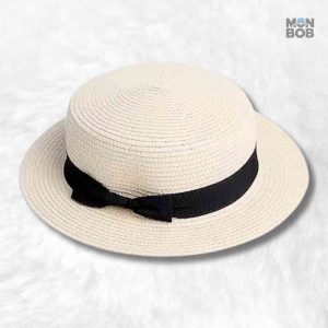 Canotier homme en paille crème élégant et stylé