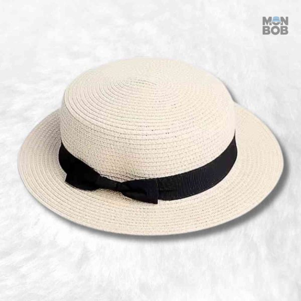 Canotier homme en paille crème élégant et stylé