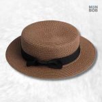 Canotier homme en paille marron élégant et stylé