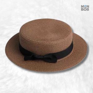 Canotier homme en paille marron élégant et stylé