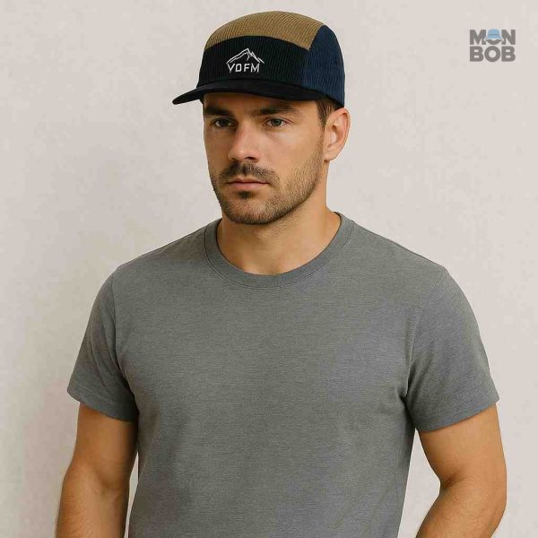 Casquette noire 5 Panel en velours pour outdoor et loisirs