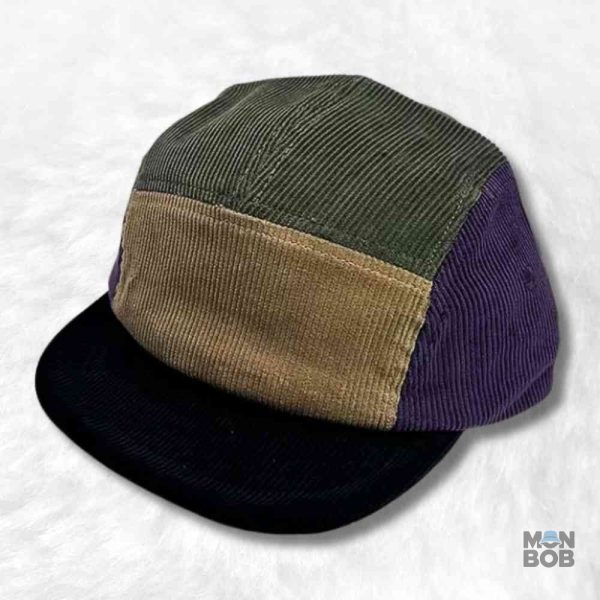 casquette-5-panel-velours-cotele-beige-1 Casquette 5 Panel beige en velours côtelé