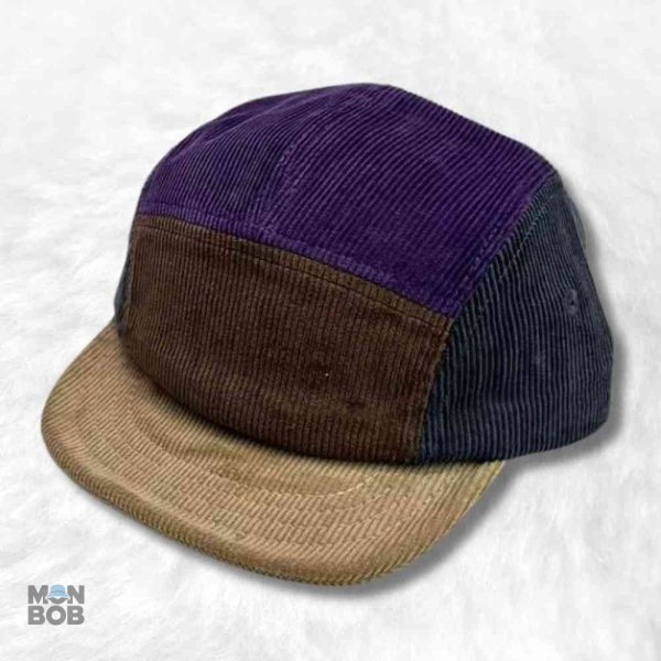 casquette-5-panel-velours-cotele-marron-1 Casquette 5 Panel en velours côtelé marron