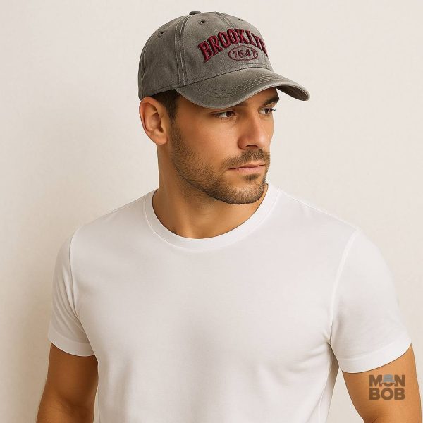 Casquette Brooklyn en gris, style américain classique