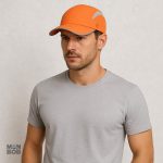 Casquette orange légère, idéale pour les activités en extérieur