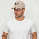 Casquette beige homme, design Armée de l'Air parfait pour l'été