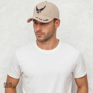 Casquette beige homme, design Armée de l'Air parfait pour l'été
