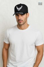 Casquette noire style militaire, parfaite pour les fans de l'Armée de l'Air