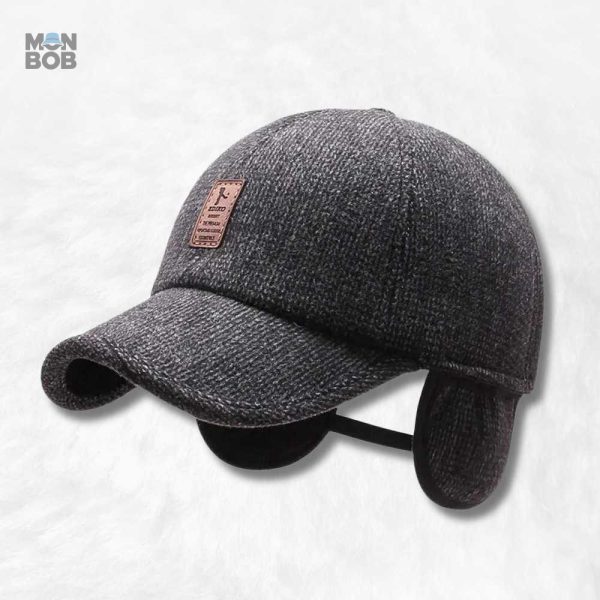 casquette-cache-oreille-grise-1 Casquette grise avec cache-oreilles pour un confort optimal