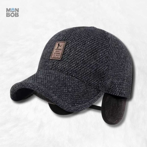 casquette-cache-oreille-noire-1 Casquette noire avec cache-oreilles pour un style fonctionnel