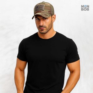 Casquette style militaire en motif camouflage