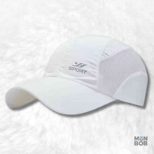 Casquette homme blanche pour la course à pied