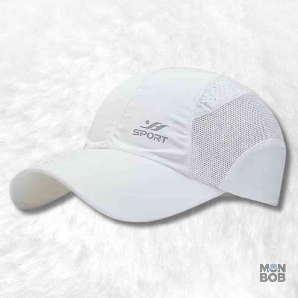 Casquette homme blanche pour la course à pied