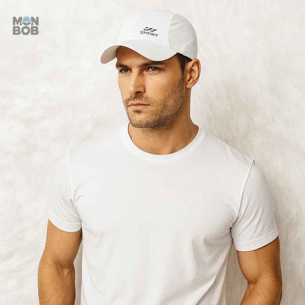 Casquette de course légère pour homme, couleur blanche