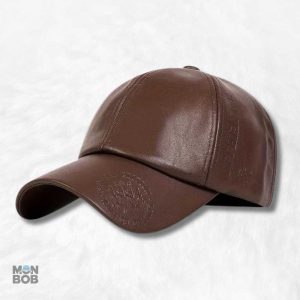 Casquette Cuir Végan Marron 1994, style moderne et éthique