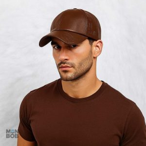 Casquette Marron en cuir végétalien, design tendance et durable