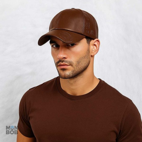 Casquette Marron en cuir végétalien, design tendance et durable
