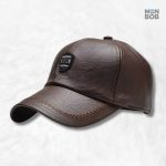 Casquette cuir végan homme marron élégante et durable