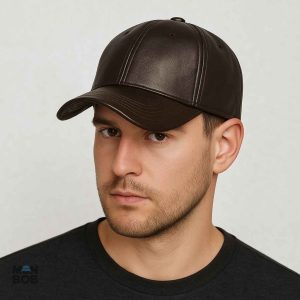 Casquette marron en cuir végan, accessoire tendance et responsable