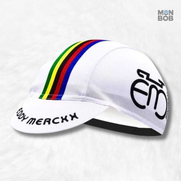 Casquette cycliste blanche Eddy Merckx pour un style sportif