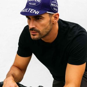 Casquette de cyclisme bleu, style Molteni
