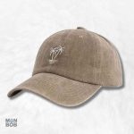 Casquette marron été avec motif palmier