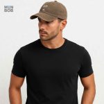 Casquette été marron au design tropical