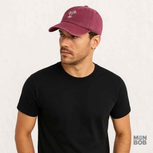 Casquette Rouge estivale avec motif palmiers