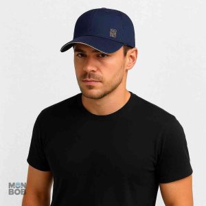 Casquette grande taille pour homme en coloris bleu