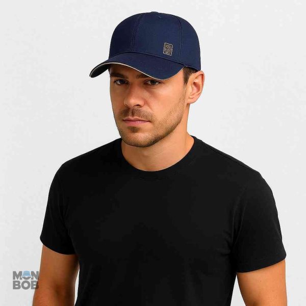 Casquette grande taille pour homme en coloris bleu