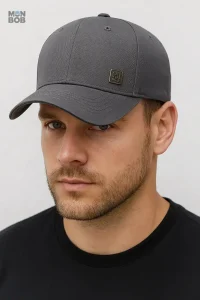 Casquette grande taille pour homme en coloris gris