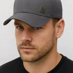 Casquette grande taille pour homme en coloris gris