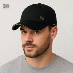 Casquette grande taille pour homme en couleur noire