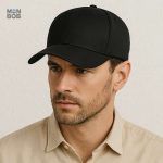Casquette grande taille en noir, style décontracté