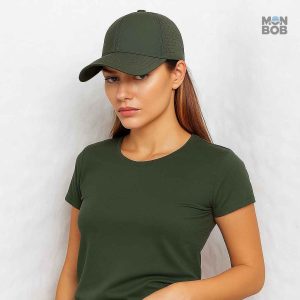 Casquette grande taille en matière sportive verte