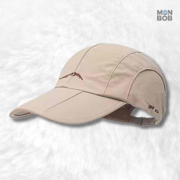 Casquette Running beige imperméable pour les activités de plein air