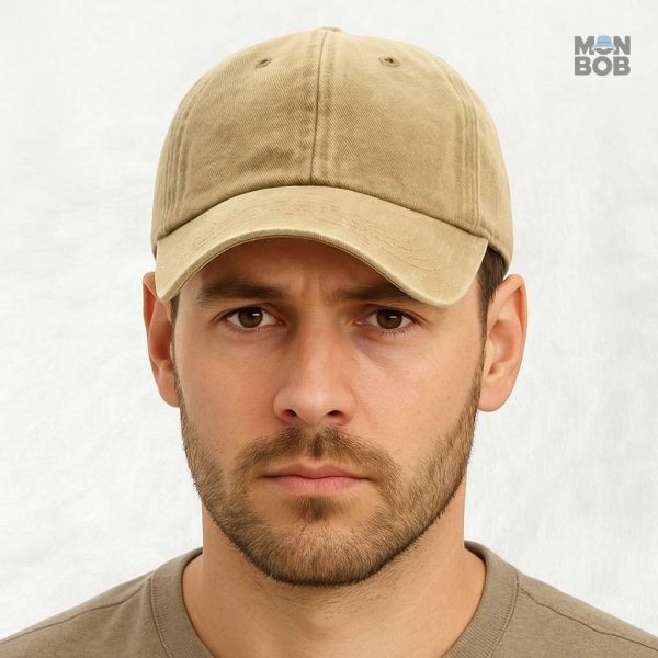 Accessoire mode beige, casquette en denim pour homme et femme