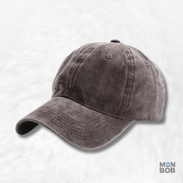 Casquette en jean couleur café, accessoire tendance et décontracté