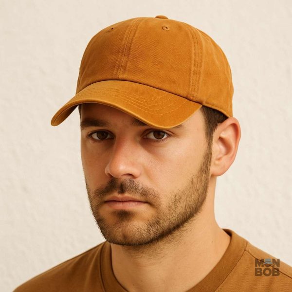 Casquette Orange en denim pour une touche colorée à votre tenue