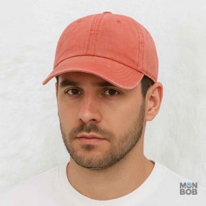 Casquette en jean saumon, accessoire tendance et unique