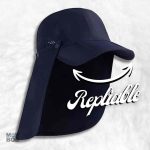 Casquette anti-UV avec visière longue couleur bleue