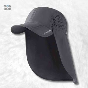 Casquette anti-UV longue visière gris