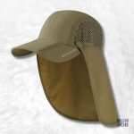 Casquette anti-UV kaki à longue visière