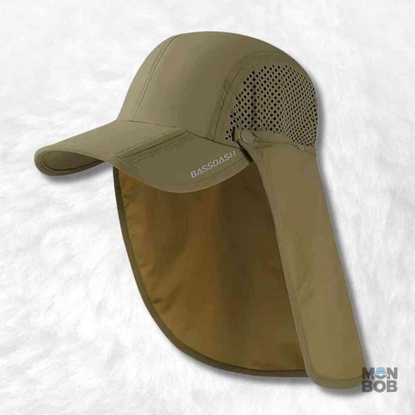 Casquette anti-UV kaki à longue visière