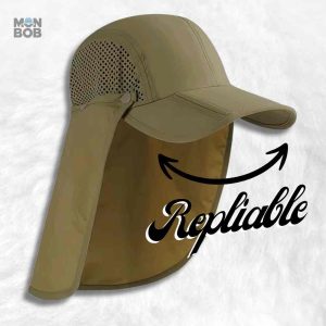Casquette kaki avec protection UV intégrée