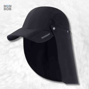 Casquette anti-UV noire à longue visière