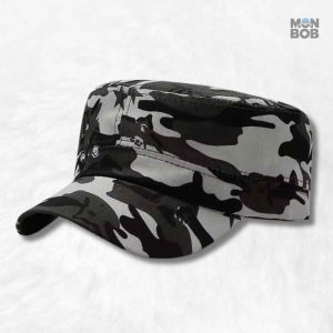 Casquette militaire homme noir élégante et intemporelle